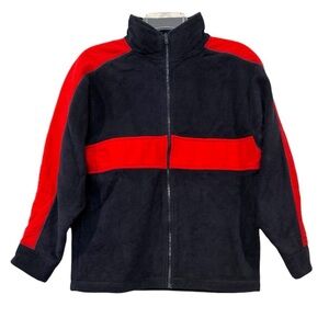 Vintage Susquehanna Fleece Trail Zip Jacket Men Navy Red Colorblock Y2K Size M